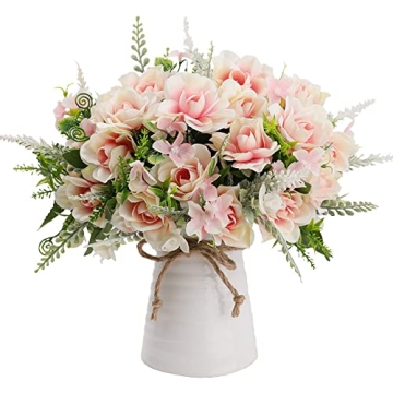 LESING Artificial Flowers with Vase for Home Table Decoration