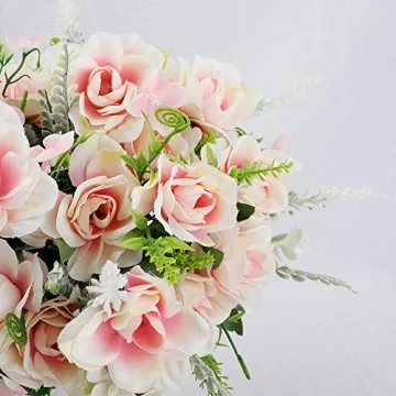 LESING Artificial Flowers with Vase for Home Table Decoration