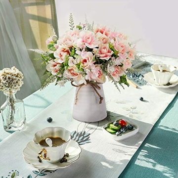 LESING Artificial Flowers with Vase for Home Table Decoration