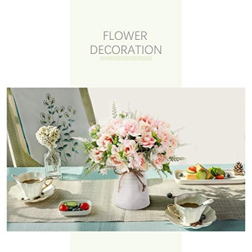 LESING Artificial Flowers with Vase for Home Table Decoration