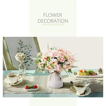 LESING Artificial Flowers with Vase for Home Table Decoration
