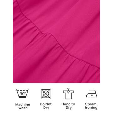 ZESICA Women's Casual Crew Neck Flutter Sleeve Smocked High Waist Hollow Out Lace Trim Tiered A Line Midi Dress,Rose,X-Large