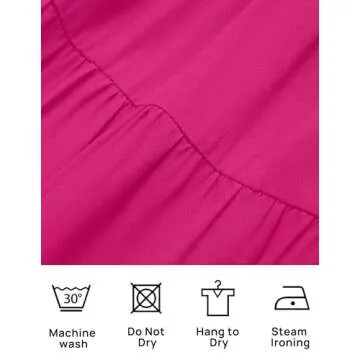 ZESICA Women's Casual Crew Neck Flutter Sleeve Smocked High Waist Hollow Out Lace Trim Tiered A Line Midi Dress,Rose,X-Large