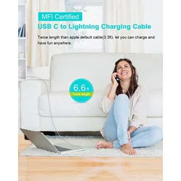 MFI Certified iPhone Fast Charger with 6.6ft Cable