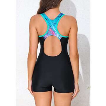 beautyin Women's Boyleg Racerback Swimsuit for Swimming