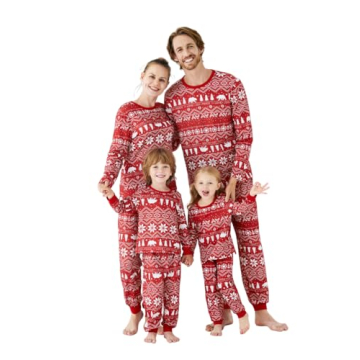 PATPAT Matching Christmas PJs for Family Pajamas Set with Snowflakes and Christmas Tree Print