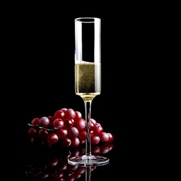 Elegant Hand Blown Wedding Champagne Flutes 4pack