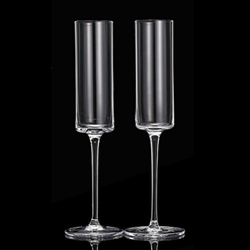 Elegant Hand Blown Wedding Champagne Flutes 4pack