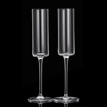 Elegant Hand Blown Wedding Champagne Flutes 4pack