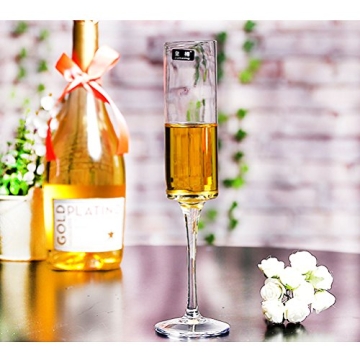 Elegant Hand Blown Wedding Champagne Flutes 4pack
