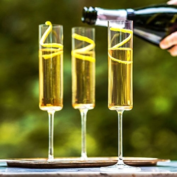 Elegant Hand Blown Wedding Champagne Flutes 4pack