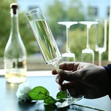 Elegant Hand Blown Wedding Champagne Flutes 4pack