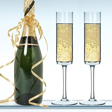 Elegant Hand Blown Wedding Champagne Flutes 4pack