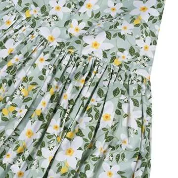 KISSOURBABY Girls Summer Floral Dress Sleeveless Princess Party Casual Holiday Dress Beach Sundress(Green Floral 140)
