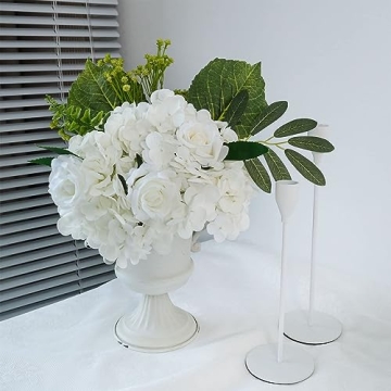 ZooeyRoose Real Touch White Hydrangeas - 3 Pcs 21 inch