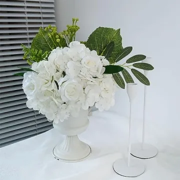 ZooeyRoose Real Touch White Hydrangeas - 3 Pcs 21 inch