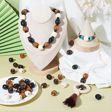 Craftdady 200Pcs Vibrant Wooden Beads for Hair and Crafts