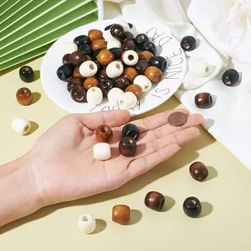 Craftdady 200Pcs Vibrant Wooden Beads for Hair and Crafts