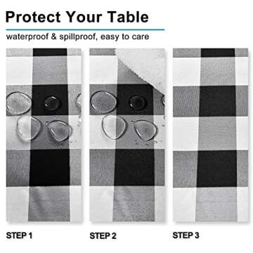 Hiasan Checkered Tablecloth - Waterproof 60x60 Inch