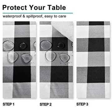 Hiasan Checkered Tablecloth - Waterproof 60x60 Inch