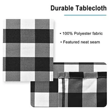 Hiasan Checkered Tablecloth - Waterproof 60x60 Inch