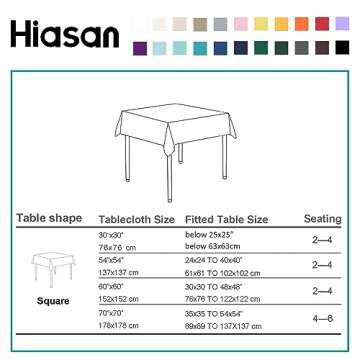 Hiasan Checkered Tablecloth - Waterproof 60x60 Inch