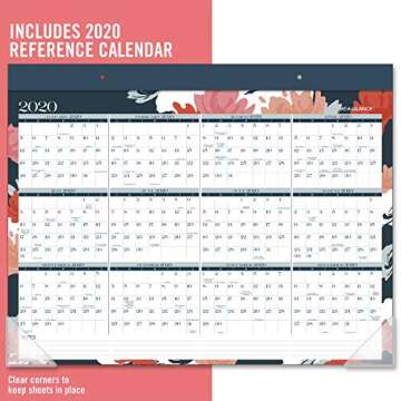 AT-A-GLANCE 2019 Desk Calendar, Desk Pad, 21-3/4" x 17", Standard, Badge Floral (D1148B-704)