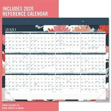 AT-A-GLANCE 2019 Desk Calendar, Desk Pad, 21-3/4" x 17", Standard, Badge Floral (D1148B-704)