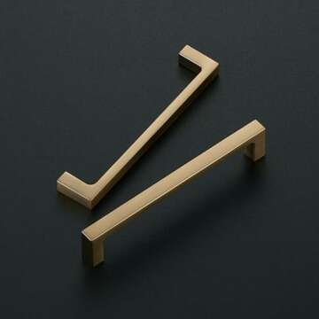 Ravinte 10 Pack Solid 5 Inch Kitchen Square Cabinet Handles - Champagne Bronze Pulls