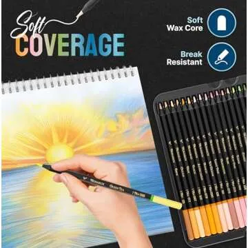 Black Widow Monarch Colored Pencils For Adult Coloring - 48 Coloring Pencils With Smooth Pigments - Best Color Pencil Set For Adult Coloring Books And Drawing.