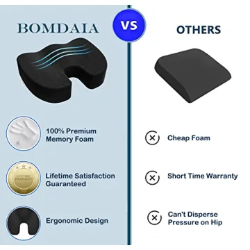 Bomdaia Memory Foam Seat Cushion for Ultimate Comfort