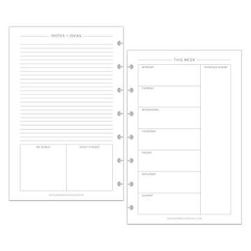BetterNote This Week Refill Pages for Discbound Notebooks, Fits Happy Planner, Levenger Circa, Stapl...