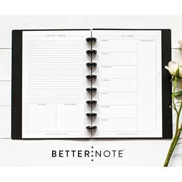 BetterNote This Week Refill Pages for Discbound Notebooks, Fits Happy Planner, Levenger Circa, Staples Arc, TUL, Talia (Classic- 6 months, 8-Disc, 5.5"x8.5")