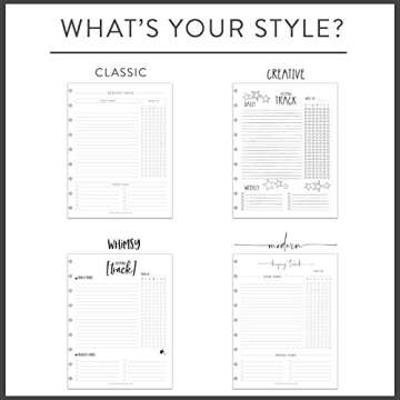 BetterNote This Week Refill Pages for Discbound Notebooks, Fits Happy Planner, Levenger Circa, Staples Arc, TUL, Talia (Classic- 6 months, 8-Disc, 5.5"x8.5")