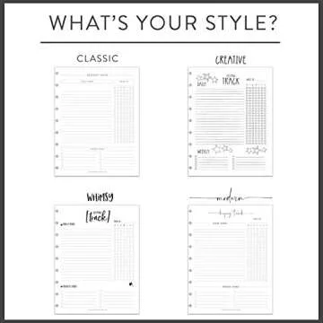 BetterNote This Week Refill Pages for Discbound Notebooks, Fits Happy Planner, Levenger Circa, Staples Arc, TUL, Talia (Classic- 6 months, 8-Disc, 5.5"x8.5")