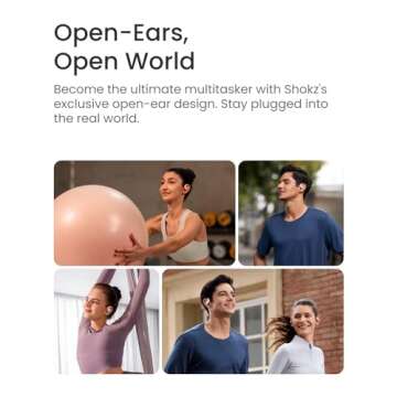 SHOKZ OpenFit Air - Open-Ear Headphones, True Wireless Earbuds, Water Resistant, Secure Earhooks for Daily Use, Black