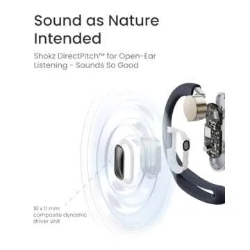 SHOKZ OpenFit Air - Open-Ear Headphones, True Wireless Earbuds, Water Resistant, Secure Earhooks for Daily Use, Black
