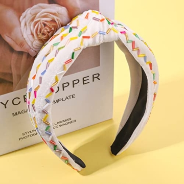 Rainbow Sprinkle Knotted Headbands for Women and Girls