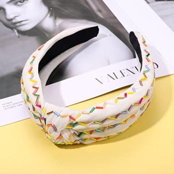 Rainbow Sprinkle Knotted Headbands for Women and Girls