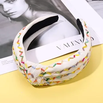 Rainbow Sprinkle Knotted Headbands for Women and Girls