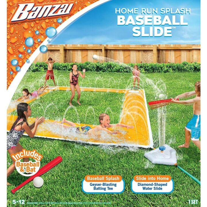 14ft Inflatable Baseball Water Slide - BANZAI