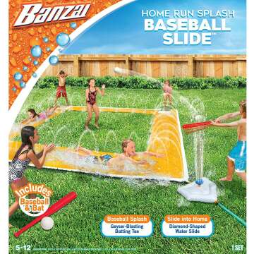 14ft Inflatable Baseball Water Slide - BANZAI