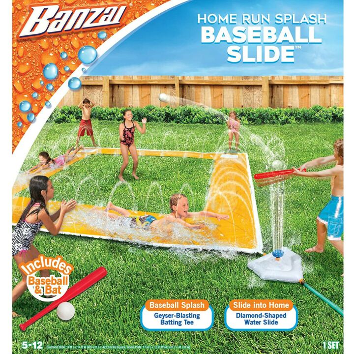 14ft Inflatable Baseball Water Slide - BANZAI
