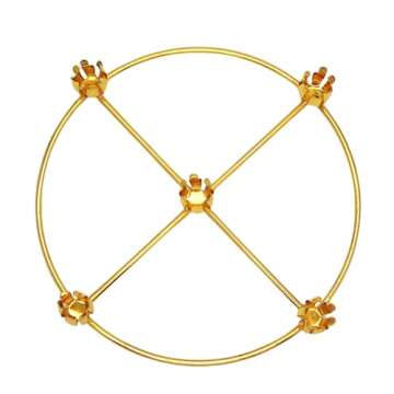 Brass Advent Wreath with 5 Candle Holders, Religious Holiday Decor, 11 Inches