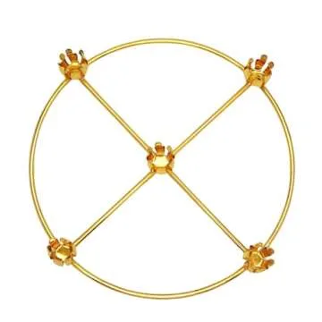 Brass Advent Wreath with 5 Candle Holders, Religious Holiday Decor, 11 Inches