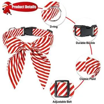 Malier Christmas Dog Collar - Bowtie Adjustable Collar for Pets