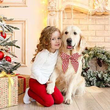 Malier Christmas Dog Collar - Bowtie Adjustable Collar for Pets
