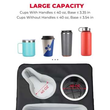 KEMIMOTO Car Back Seat Organizer, Couch Tray, Bed Tray, Boat Tray, Bedroom Tray Holds Drinks, Snacks...