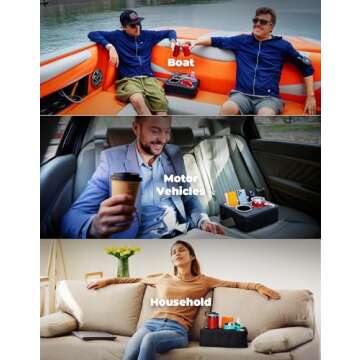 KEMIMOTO Car Back Seat Organizer, Couch Tray, Bed Tray, Boat Tray, Bedroom Tray Holds Drinks, Snacks, Remote