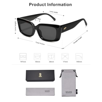 Stylish UV400 SOJOS Rectangular Sunglasses for Everyone